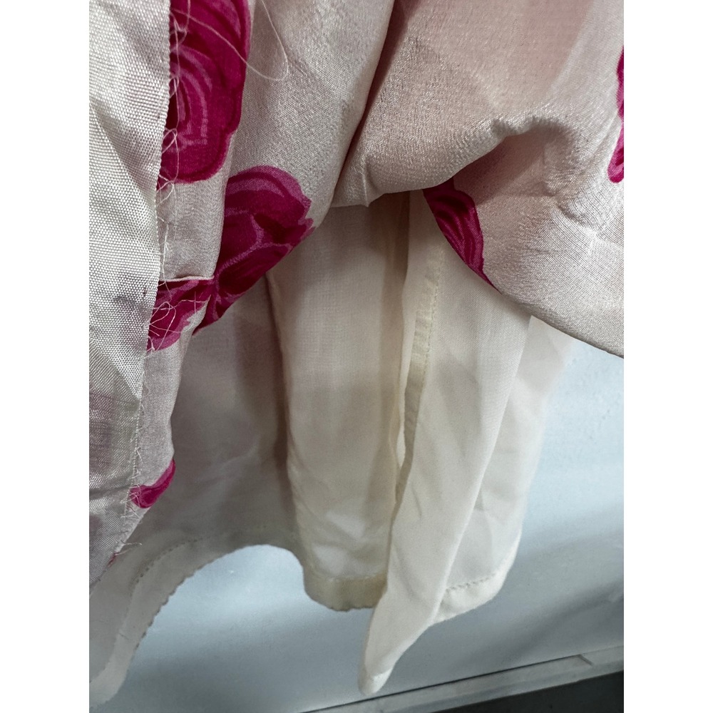 Anthropologie Moulinette Soeurs 100% Silk Magenta Rose Floral Slip Dress Sz 4 - Picture 12 of 15